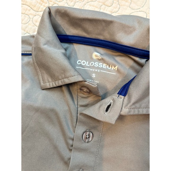 Colosseum Memphis Tigers Men's Athletic Polo Shirt Gray Size Small #626 - Picture 5 of 5